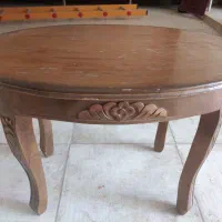 میز تلفن فلزی و گل میز