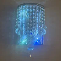 دو لوستر کریستالی+دو لوستر دیوارکوب ست ریموت دار|لوستر و چراغ آویز|کرج, گلشهر|دیوار