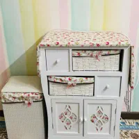 میز چرخ خیاطی دارای میز اتو با کشو و صندلی جا دار