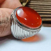انگشتر عقیق سرخ طبیعی