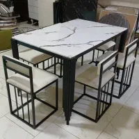 میز ناهارخوری+میز نهارخوری فلزی کمجا پشت لمسه