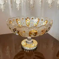 ظروف کریستال شکلات آجیل میوه خوری سبد طلاکوب چک|ظروف سرو و پذیرایی|تبریز, |دیوار