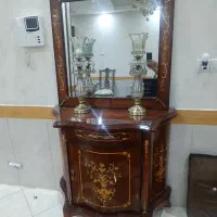 کنسول و آیینه معرق درحد نو و شمعدان نو