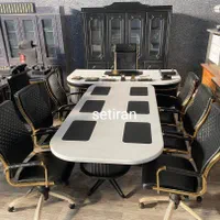 مبلمان اداری دسته طلایی چرم پارچه