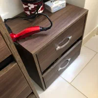 فروش تخت دو نفره با تشک دراور پاتختی و کنسول|تخت و سرویس خواب|ساری, |دیوار