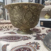 کاسه لاله قلمزنی گل و مرغ سنتی