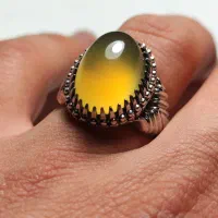 عقیق زرد یمن لامپی دستساز