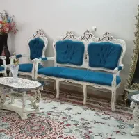 مبل ۹ نفره استیل همراه با میز و جلو مبلی|مبلمان خانگی و میز عسلی|پاکدشت, شهرک انقلاب|دیوار