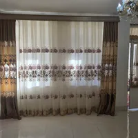 پرده پذیرایی ۳متر باکتیبه وچوب پرده