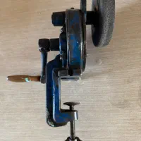 گیره رومیزی فولادی و سنگ رومیزی دستی قدیمی اصل