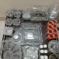 فروش ست کامل ظروف بلوری پذیرایی، سالم و شیک