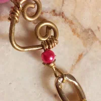 دستبند قلبی با مهره موون استون صورتی|جواهرات|اصفهان, جلالیه|دیوار