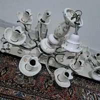 لوستر سرامیکی ۸شاخه و دوعدد دیوارکوب|لوستر و چراغ آویز|تهران, مشیریه|دیوار