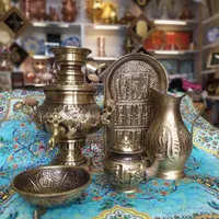 سماور برنجی شب یلدا ذغالی آنتیک ۳لیتری نانو