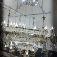 پخش لوستر کریستالی مربع و حلقه ای30%درصد زیر قیمت|لوستر و چراغ آویز|اردبیل, |دیوار