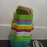 گلدان رنگی پلاستیکی