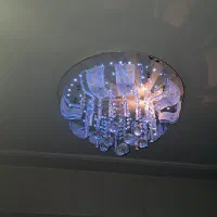 لوستر سقفی چینی گرد|لوستر و چراغ آویز|تهران, قصر فیروزه ۲|دیوار