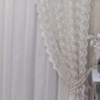 پرده دانتل دوزی برای جهیزیه دوتا