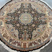 2/۵ در ۲/۵. رسول نامی گل ابریشم ۵۳رج مشکی|فرش|تبریز, |دیوار