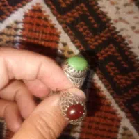 دوتا انگشتر نقره یکی فیزره یکی عقیق سرخ اصل
