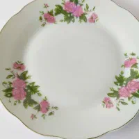 بشقاب چینی گل قرمز