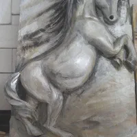 نقاشی رنگ و روغن و تابلو نقش برجسته هر سه تا با هم|تابلو، نقاشی، عکس|اصفهان, جلالیه|دیوار