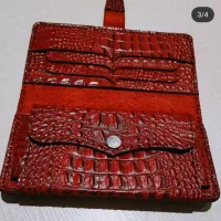 کیف پول دستدوز با چرم طبیعی