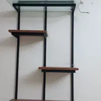 شلف جنس چوب و فلز|کتابخانه، شلف، قفسه‌های دیواری|تهران, سبلان (لشگر)|دیوار