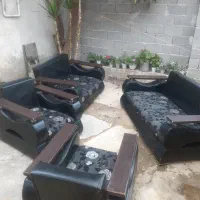 مبل کاناپه ۹نفره چرم اصل در حد