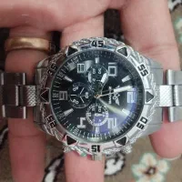 ساعت نقره ای رنگ ثابت