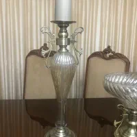 یک جفت شمعدان و یک میوه خوری