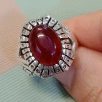 انگشتر یاقوت سیلانی نقره