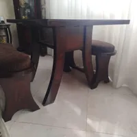 میز نهار خوری ششنفره رنگ گردویی