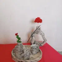دکوری سنگ مصنوعی گل روبانی،شمع|صنایع دستی و سایر لوازم تزئینی|داراب, |دیوار