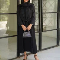 ست سارافون + شومیز گره ای کرپ دیپلمات