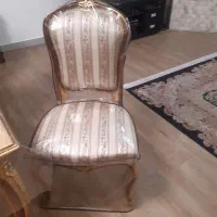 سرویس میز صندلی۸ نفره استیل باپتینه ی مسی  ورق طلا|میز و صندلی غذاخوری|تهران, شهرآرا|دیوار