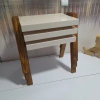 فروش  میز عسلی سه تیکه  طرح کرم و گردویی روشن،