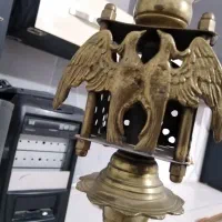 قلیان برنجی قدیمی شیر نشان زمان شاه