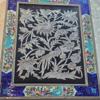 تابلوی خاتم کاری طرح گل وبلبل|تابلو، نقاشی، عکس|تهران, قاسم‌آباد|دیوار