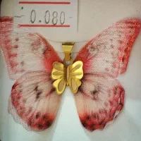 پلاک طلا پروانه پارچه‌ای کادویی|جواهرات|شاهین‌شهر, سعدی شمالی|دیوار