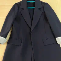 کت کرپ استر دار رنگ سورمه ای سایز ۱