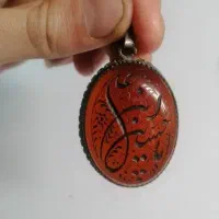 عقیق قدیمی با رکاب نقره عتیقه