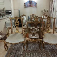 مبلمان و میز ناهار خوری و ویترین ست