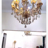 دو عدد لوستر به اضافه آباژور کریستالی