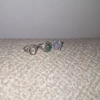 تعدادی انگشتر سنگی زنانه رکاب نقره