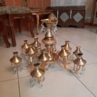 لوستر برنجی ۱۲ شاخه کاملا سالم