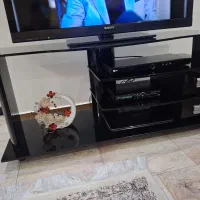 میز تلوزیون  شیشه ای مشکی