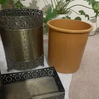 ست جا دستمال و سطل آشغال