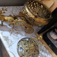 شکلات خوری برنز و یک جفت گنجشک|مجسمه، تندیس، ماکت|قم, شاد قلی|دیوار