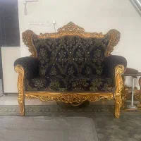 مبلمان سلطنتی ۷ نفره و تلوزیون و میزتی وی و جاکفشی|مبلمان خانگی و میز عسلی|نسیمشهر, |دیوار